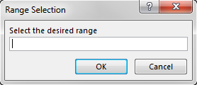 Screen capture showing the Range Selection pop-up.